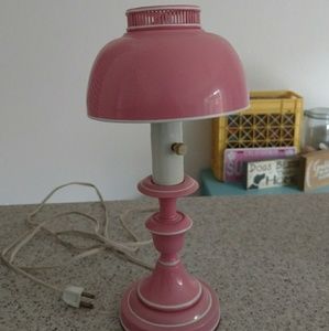 Vintage TOLEWARE Pink Lamp